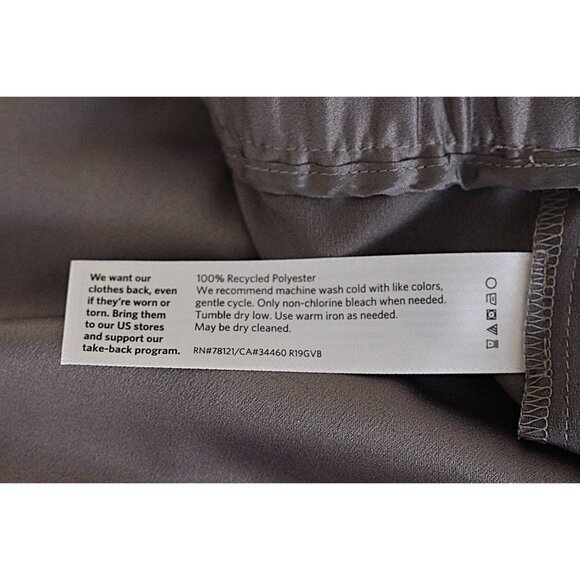 New w/Tags Eileen Fisher - Recycled Polyester Satin Straight Leg Pants, Briar L - Picture 10 of 13